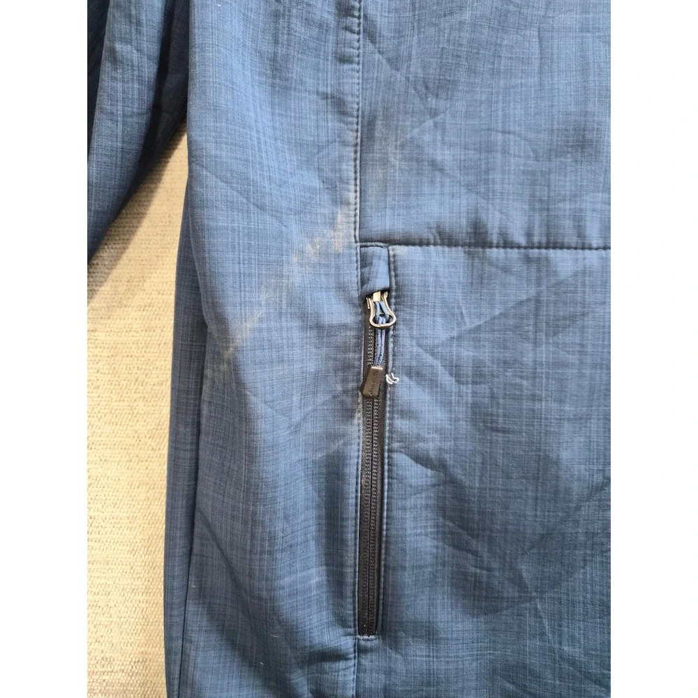 Eddie Bauer Shaded Crosshatch Soft Shell Jacket Mens Large Blue Fleece Lined